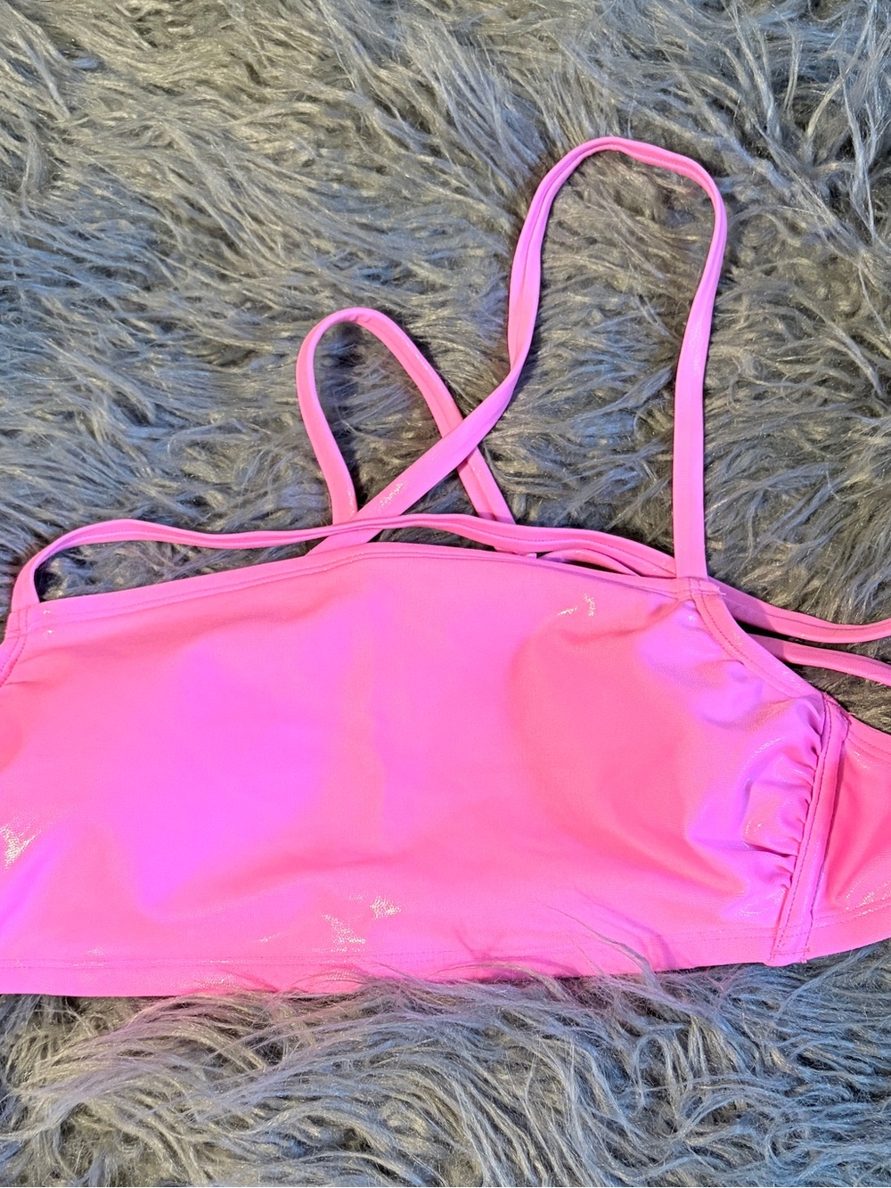 Xhilaration Girls' Hot Pink Strappy Swim Top